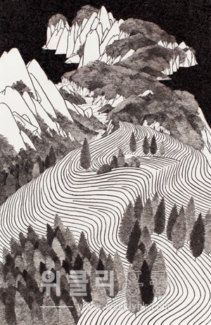 Beyond the Scenery 12-10, 117x76cm, 장지에 방해말, 목탄, 2012