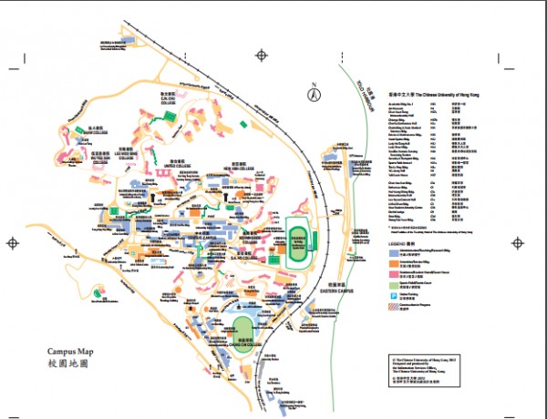 중문대학교 캠퍼스 지도 (출처: 중문대 홈페이지)