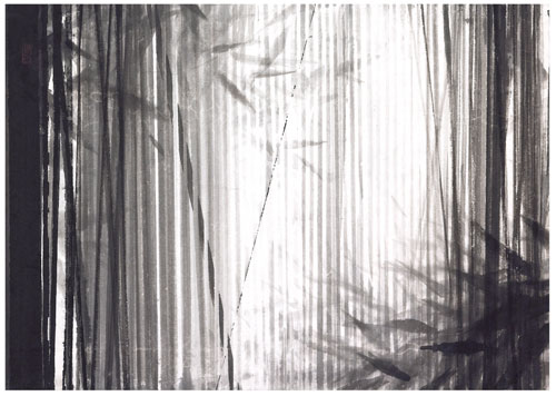 See / Kim Hyun-Kyoung / 59 x 42 cm/ colored korean ink on paper / 2012