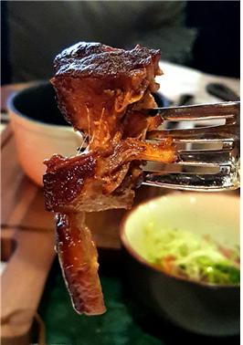 Pot roasted-pork belly, garlic, dried longan fruit