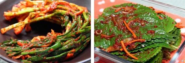 쪽파 김치 깻잎 김치