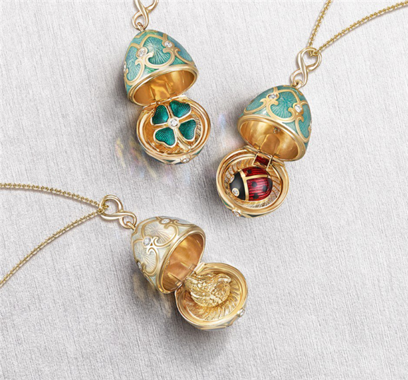 △Fabergé Heritage 달걀 펜던트의 트리오.(사진=scmp)